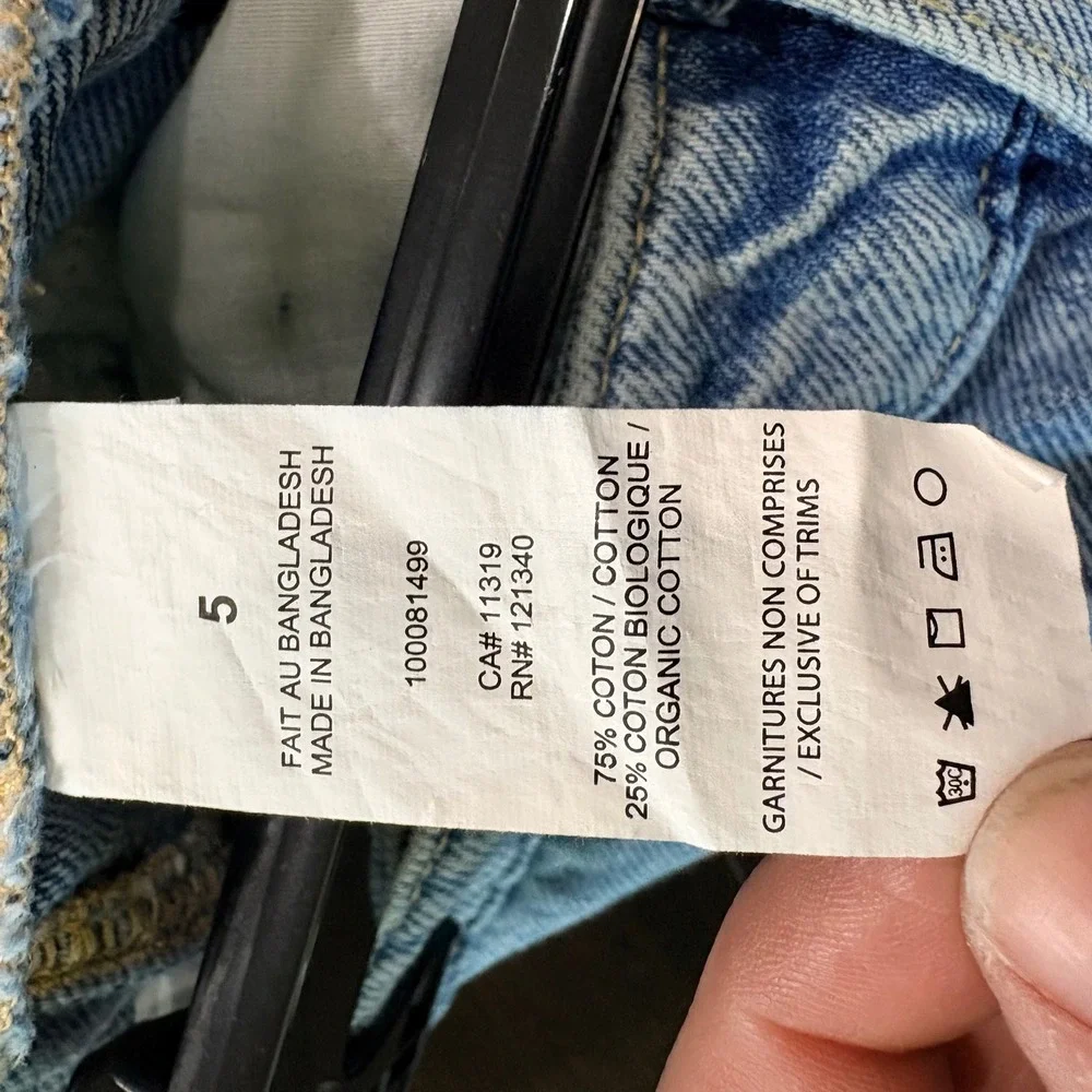 Garage Womens 5 27 Blue Cargo Jeans Wide Leg Multi Pocket Utility‎ Streetwear